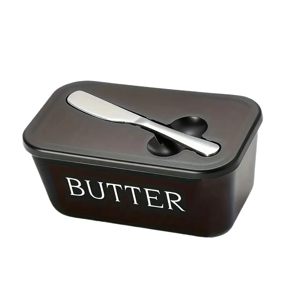 Sealed Butter Cheese Storage Box Integrated Cutter Design, Food Grade Safe PP Moisture-proof Fridge Organizer For Home Kitchen Peaceful Pleasures Health and Wellness with Knife