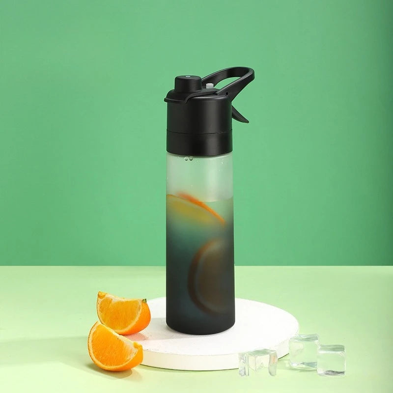 Gradual Fog Surface Water Cup High Color Spray Sports Water Cup Men'S And Women'S Water Spray Plastic Cup Gift Cups Water Bottle Peaceful Pleasures Health and Wellness black 0.7L