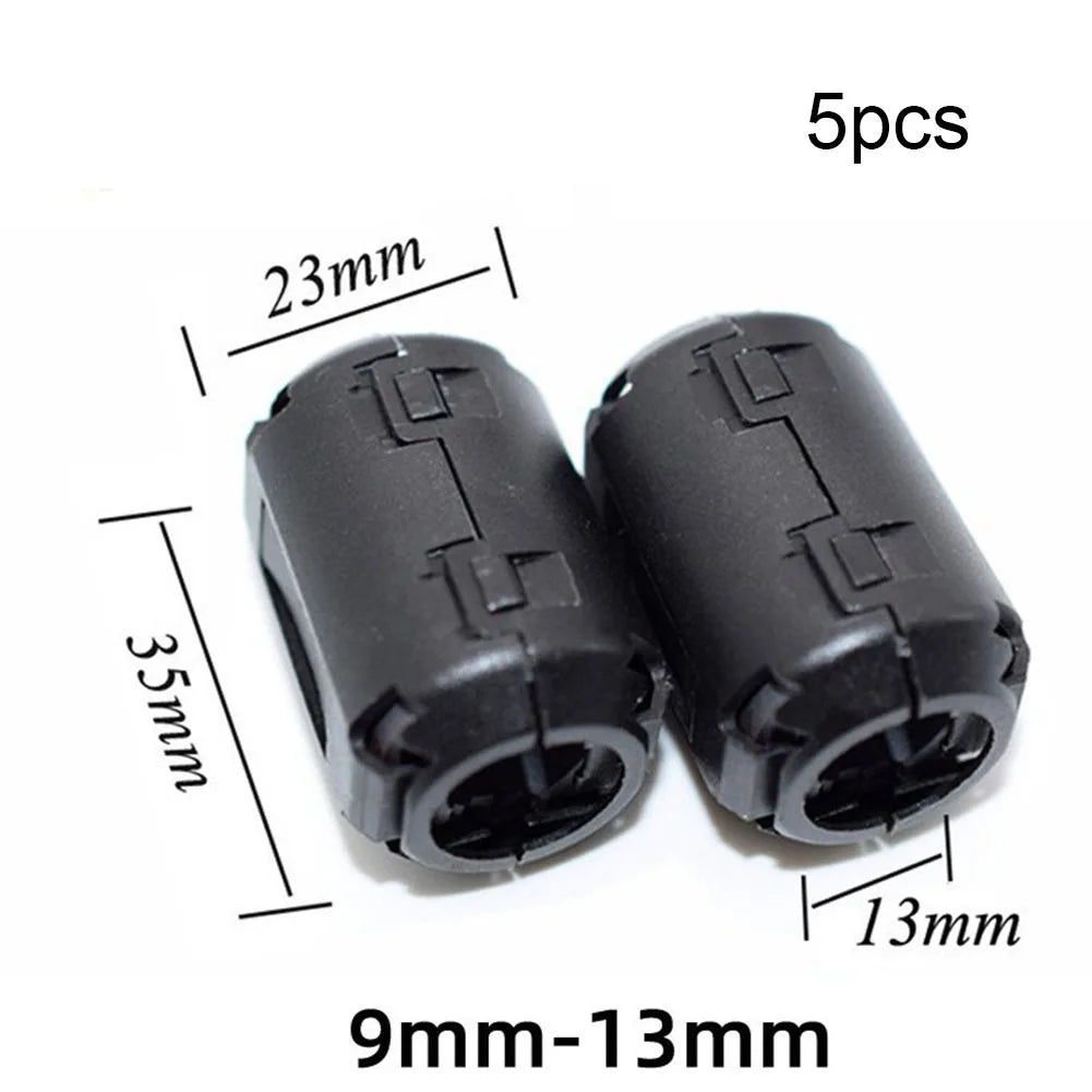 5-Pack Clip-On Ferrite Bead EMI RFI Noise Filter | 5 Sizes