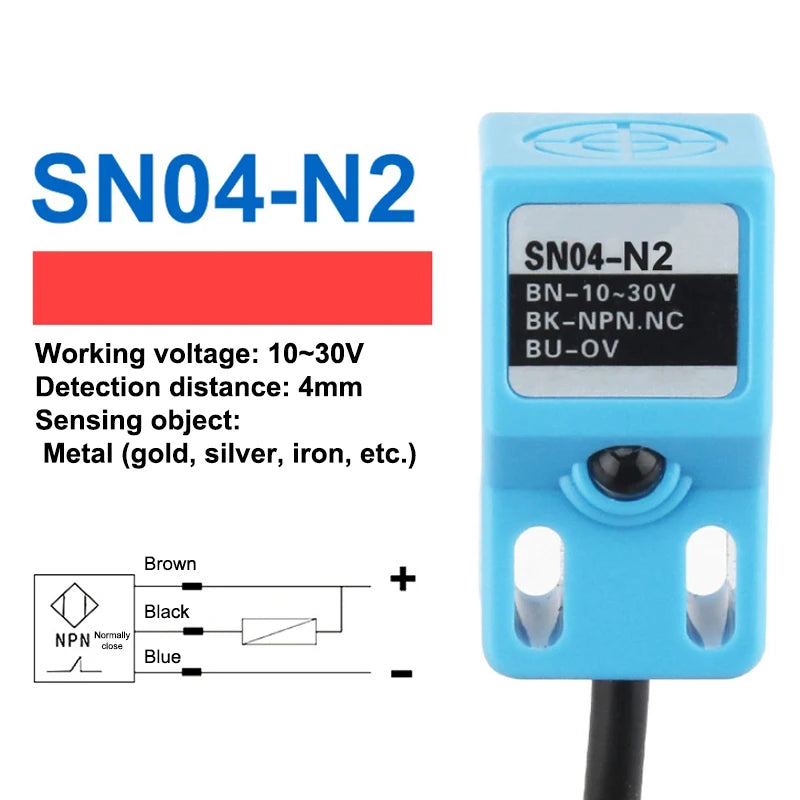 1pc NPN PNP SN04-N SN04-P SN04-N2 SN04-P2 Metal Detection Sensor Proximity Switch For Metal Detection Square Induction Switch Peaceful Pleasures Health and Wellness 0 Blue-2