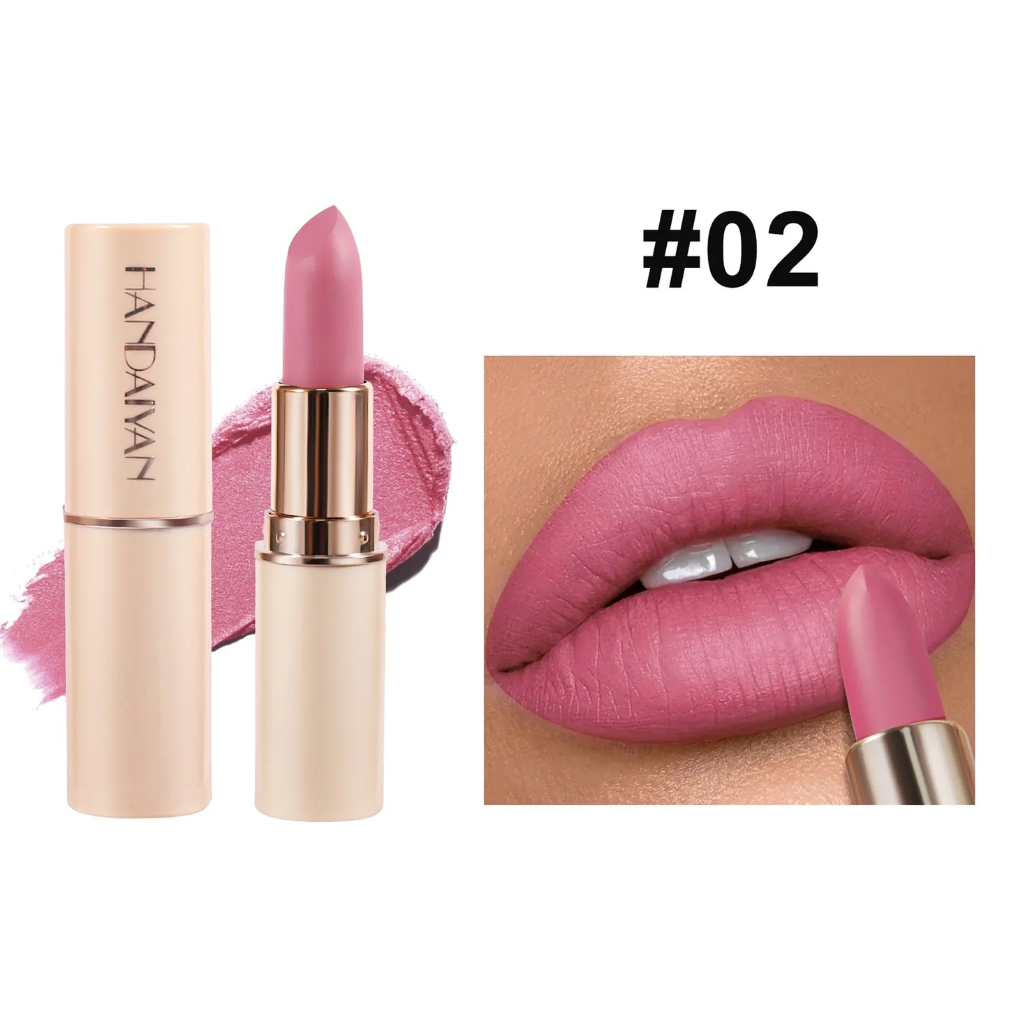 Handaiyan Matte Velvet Lipstick – Waterproof, 8 Colors