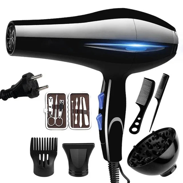 Hair Dryer 2200W Professional Powerful Hair Dryer Fast Heating Hots And Cold Adjustment Ionic Air Blow Dryer with Air Collecting Peaceful Pleasures Health and Wellness Style A