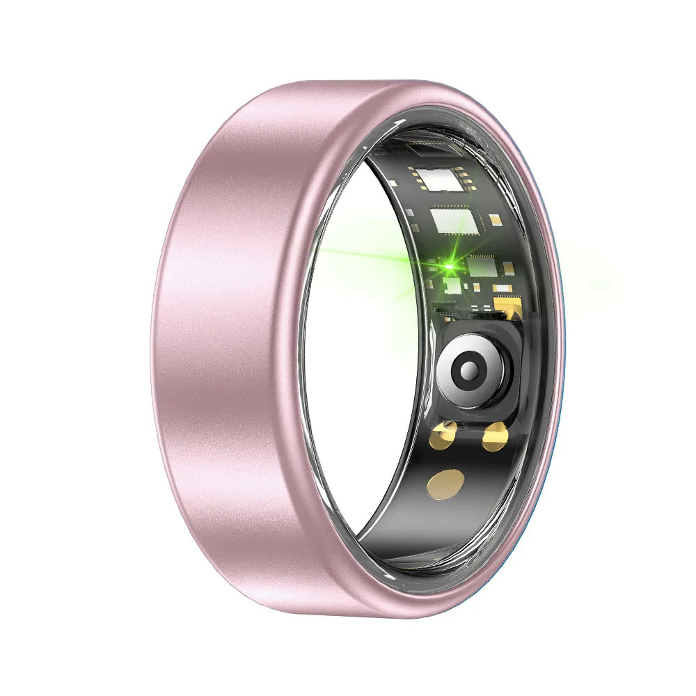 2026 New R12 Smart Ring with Charging Box, Camera Control, Blood Oxygen Health Manager, 5 ATM Waterproof For Men Women Smartring Peaceful Pleasures Health and Wellness Pink 8