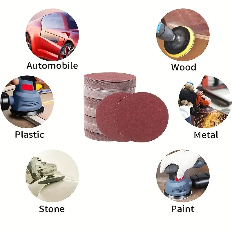 5-inch Circular Self-adhesive Sandpaper Disc Polishing Machine 60-800