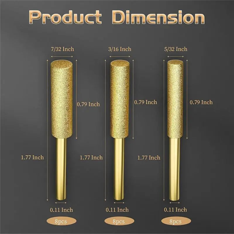 24-Piece Titanium Diamond Chainsaw Sharpening Bits Kit