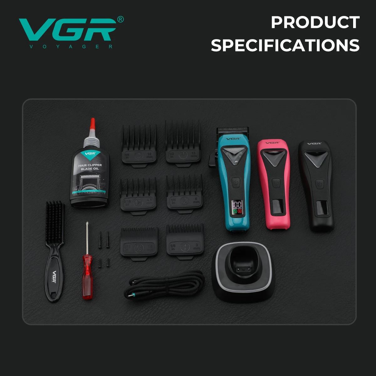 VGR new magnetic levitation electric hair clipper professional grade hair trimming machine alloy high-end push shear V-035C Peaceful Pleasures Health and Wellness