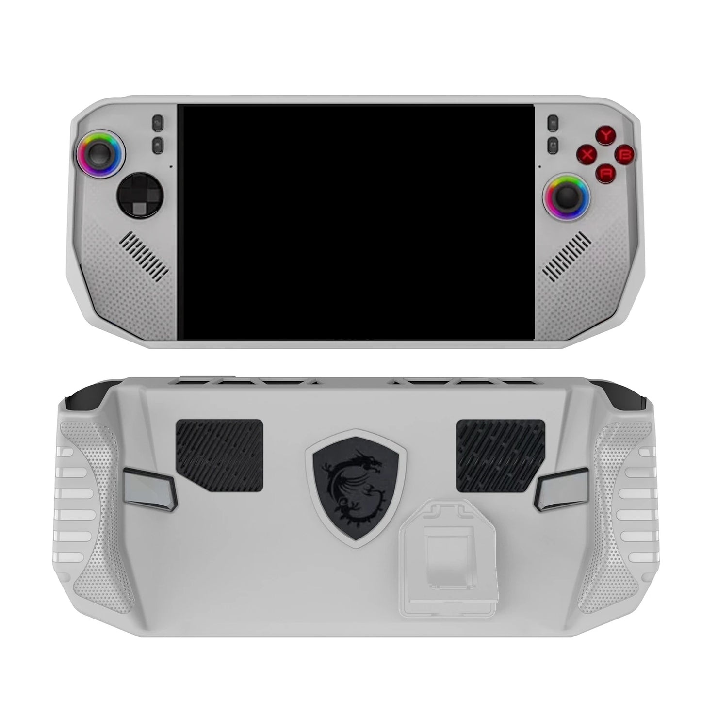 Black/Grey Protective Cover For MSI Claw 8 Z2 Extreme Game Machine TPU With Stand Protective Case Game Machine Protective Case Peaceful Pleasures Health and Wellness WHITE