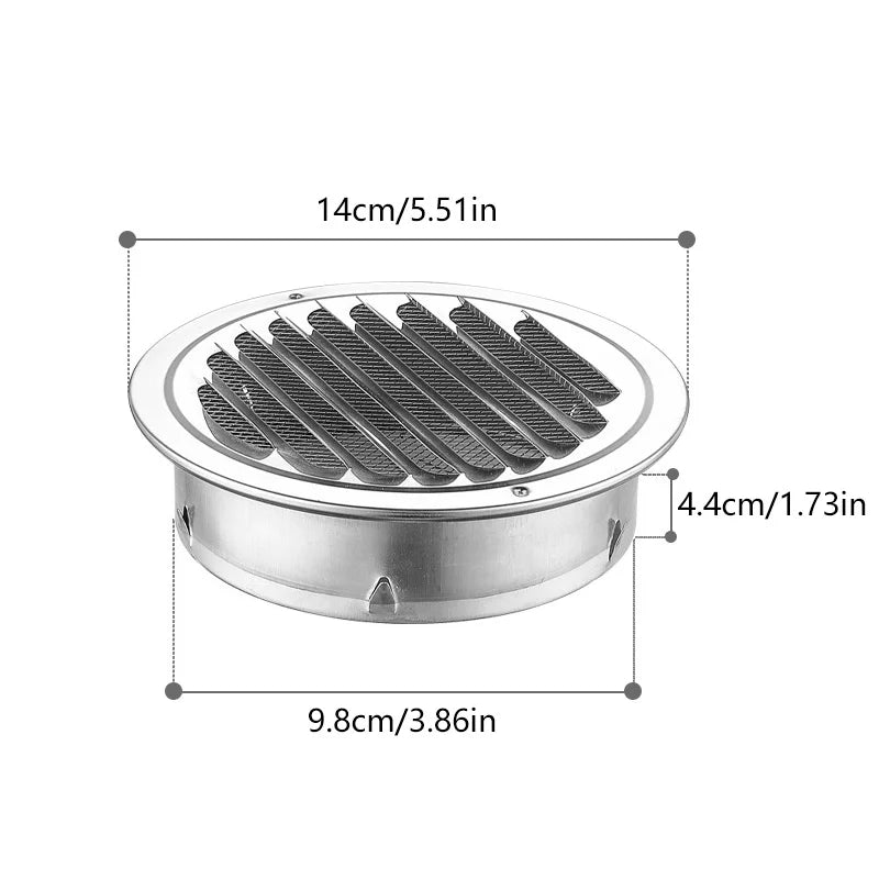 Stainless Steel Round Air Vent Grille Cover | Wall & Ceiling