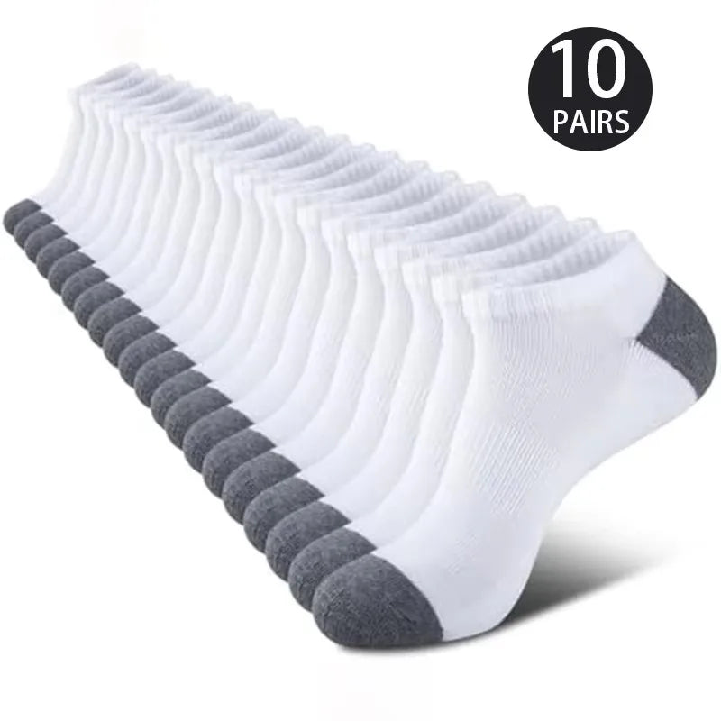 1/5/10Pairs Of Comfortable Breathable Socks Sweat Absorbing Odor Proof Low Cut Solid Color Socks Suitable For Outdoor Activities Peaceful Pleasures Health and Wellness 10 Pairs One Size