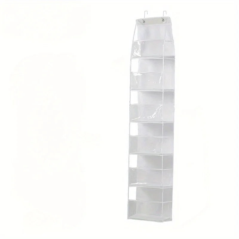 Door-Mounted Yarn Organizer – 6 Clear Bags & 2 Hooks