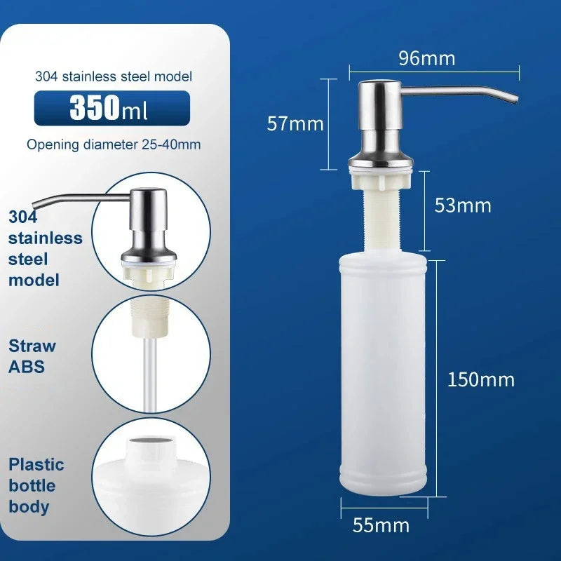 Stainless Steel Sink Soap Dispenser Pump | Kitchen & Bathroom