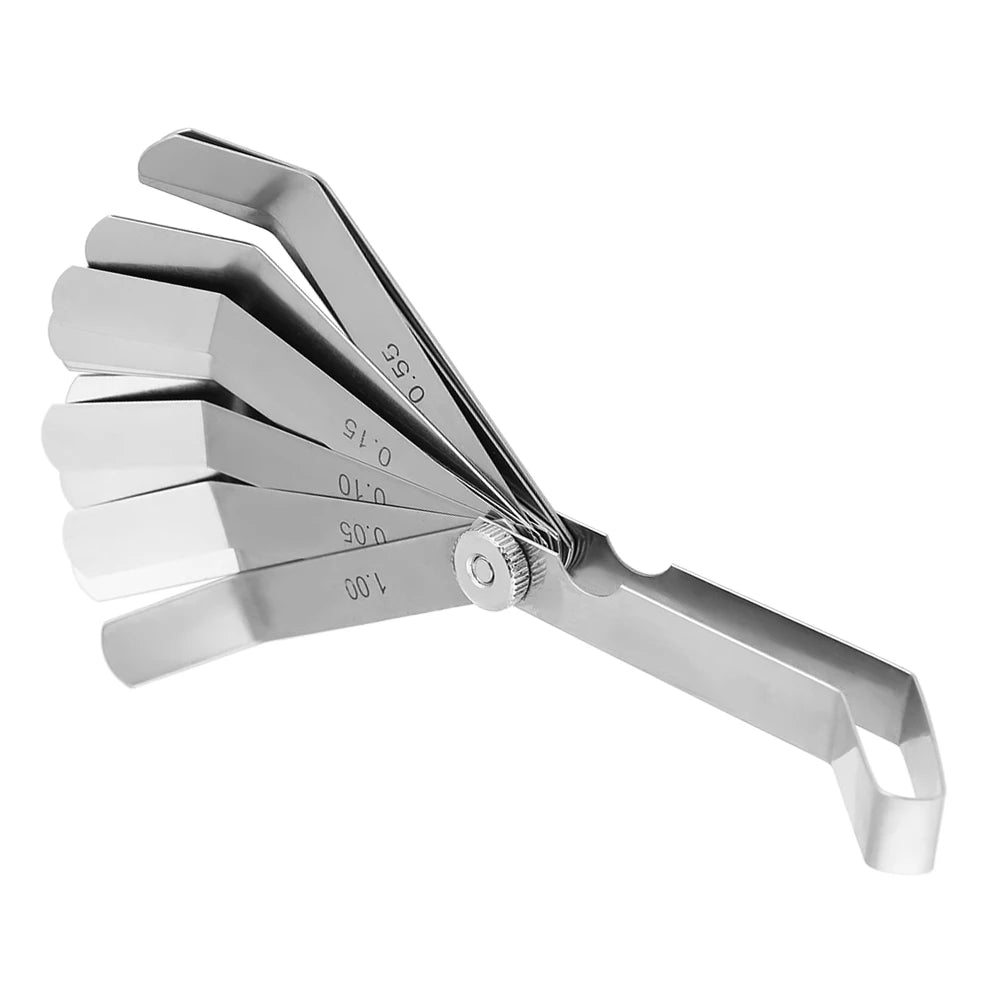 Curved Gauge Feeler Gauge Stainless Steel Curved Feeler Gauge Ruler Welding Inspection Tool 0.05-1.00mm Feeler Measuring Tool Peaceful Pleasures Health and Wellness