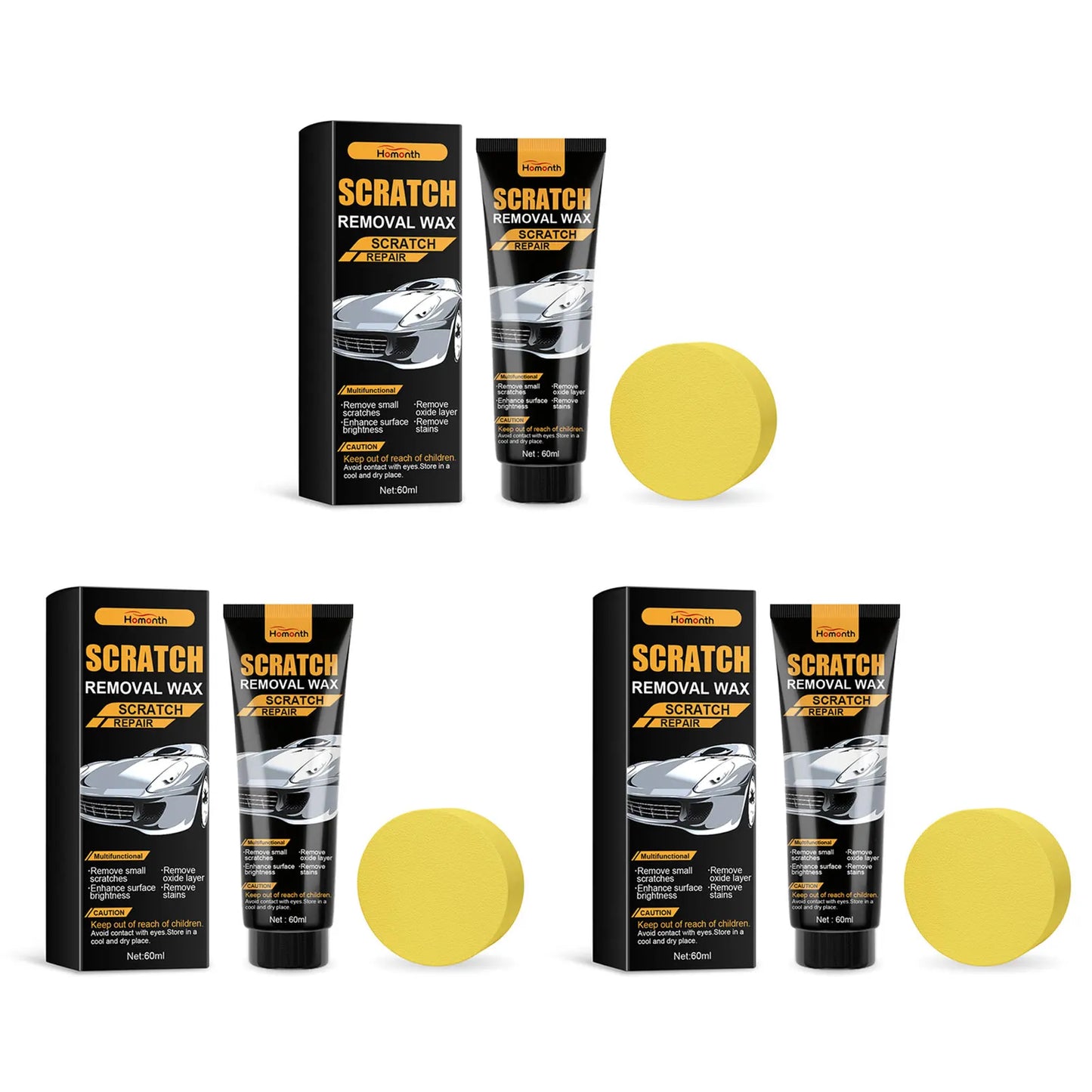 Car Scratch Repair Wax Scratch Remover Multipurpose Waterproof Lasting Long Lasting Deep Scratches Car Scratch Remover For Car Peaceful Pleasures Health and Wellness 3pcs