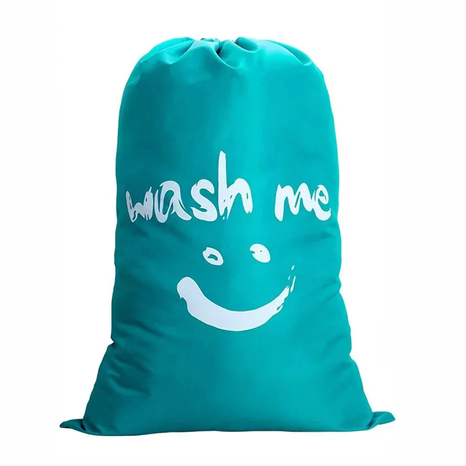Smile Nylon Drawstring Laundry Bag 24×36" – Travel & Home