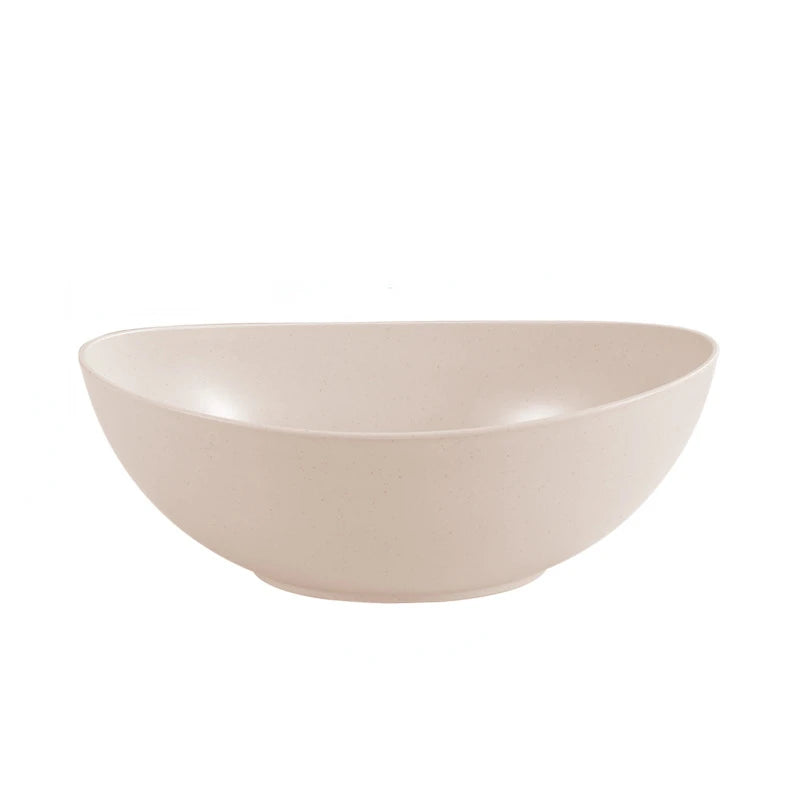 Hot Sale Eco-Friendly Wheat straw Household vegetable bowl kitchen Creative Solid color fruit salad bowl Microwavable Food Bowl Peaceful Pleasures Health and Wellness Beige