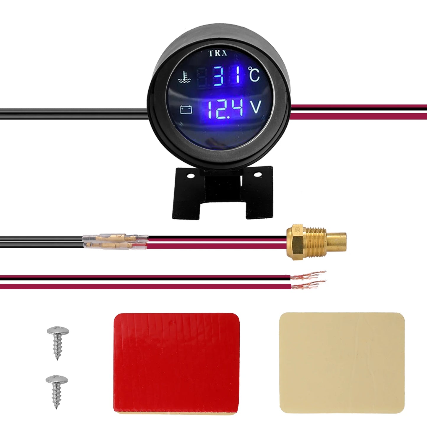 2-in-1 Digital Water Temp Gauge & Voltmeter | 12V 24V KKMOON
