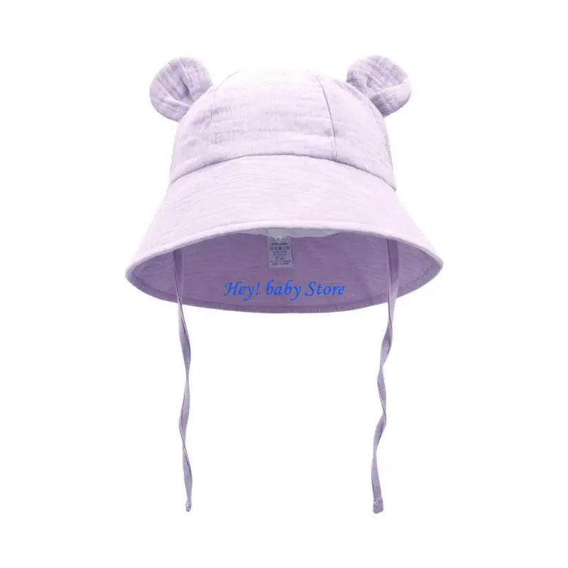 Baby Wide Brim Sun Hat | Cotton Bucket Hat for 0–3 Years