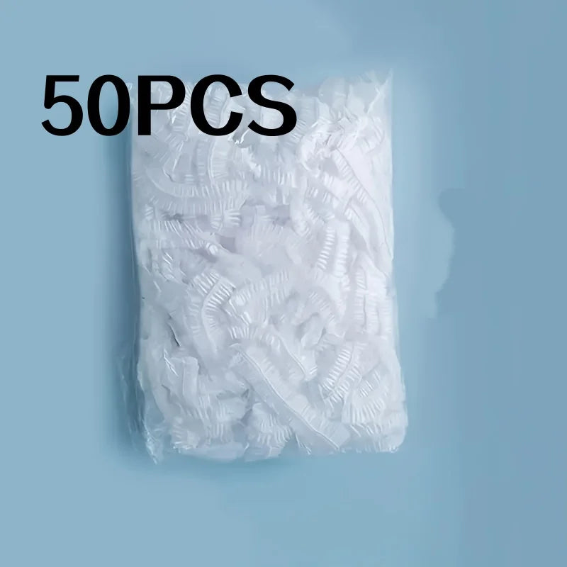 50/100Pcs Disposable Shower Caps for Hair Dyeing, Bathing, and Washing Hair, Transparent Shower Caps with Elastic Opening, Waterproof, Hotel Hairdressing Special Shower Caps, Holiday Gifts, Christmas and Halloween Gifts Peaceful Pleasures Health and Wellness 50Pcs