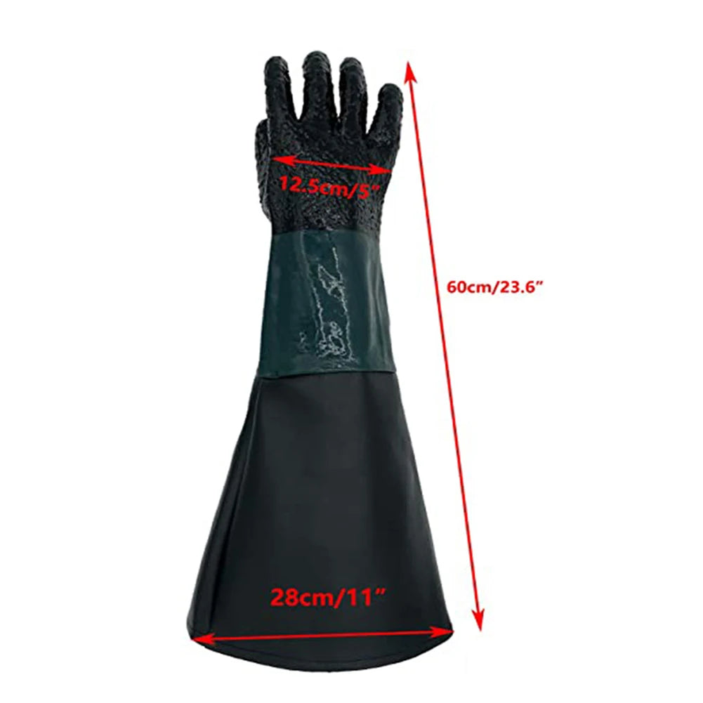Sandblasting Gloves 23 6 Work Sandblaster Sand Blast Cabinet PVC