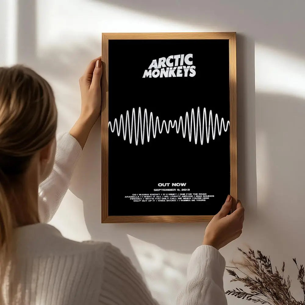Band A-Arctic Monkeys Poster HD Self Adhesive Waterproof Wall Art Ideal for Home Office Dorm Bedroom Great Gift Peaceful Pleasures Health and Wellness White4 15X20cmNoframe