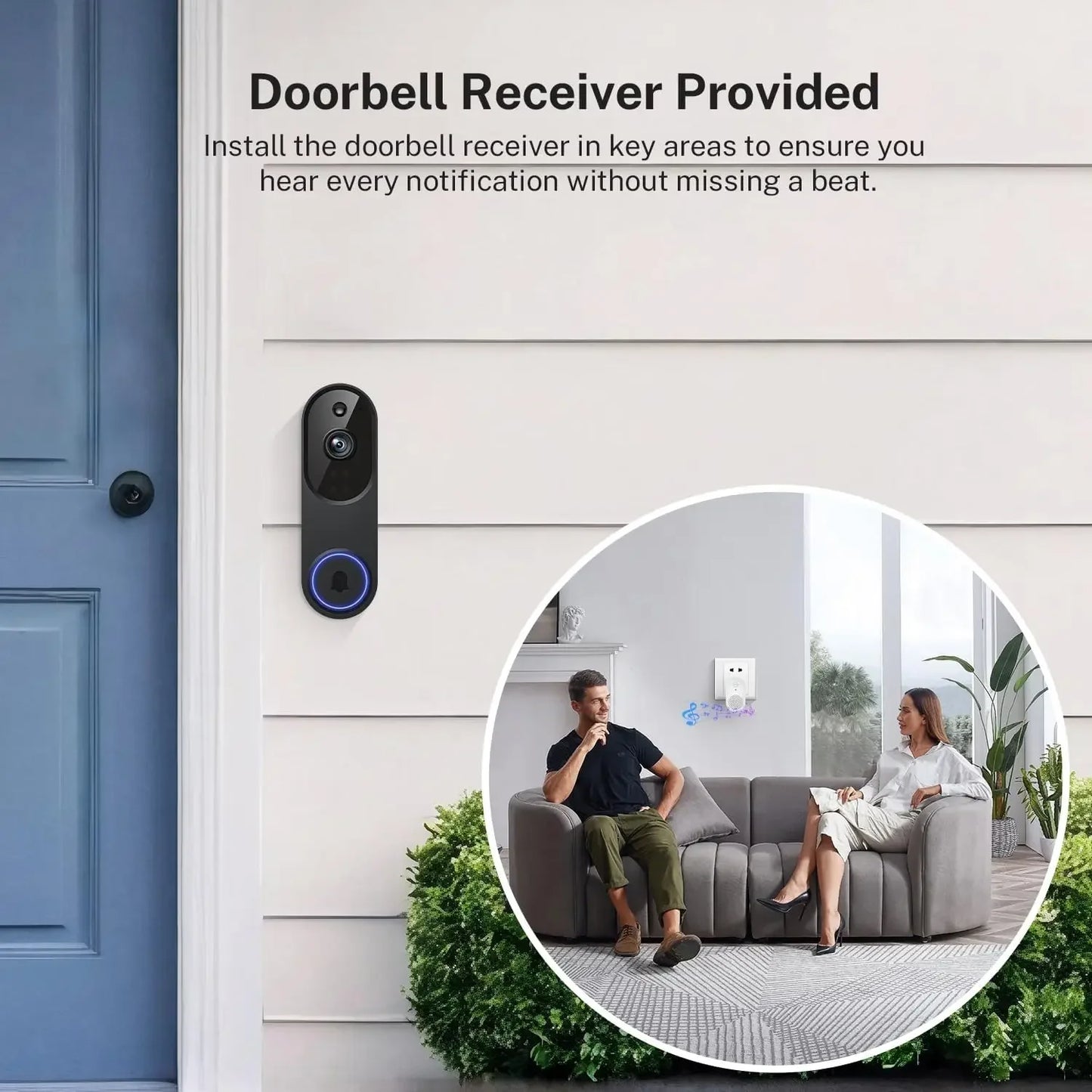 1080p Wireless Video Doorbell Camera with Two-Way Audio, Night Vision, Cloud Storage, AI Motion Detection for Home Security Peaceful Pleasures Health and Wellness