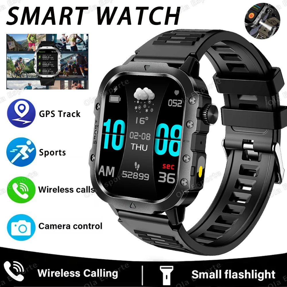 Ola Esporte Outdoor Smart Watch 2.01" HD Bluetooth & LED