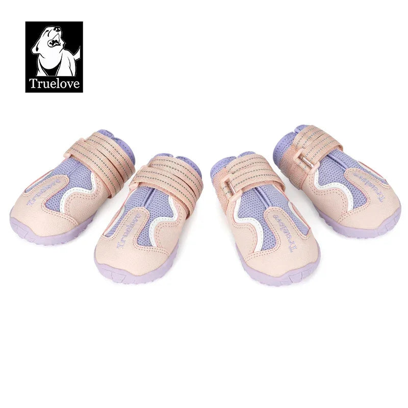 Truelove Breathable Dog Shoes with TPR Sole Flexible Protectable Soft Outsole Classic Outdoor Dog Boots All Breed 4Pcs TLS3962 Peaceful Pleasures Health and Wellness Soft Pink Lavender 8 China Mainland