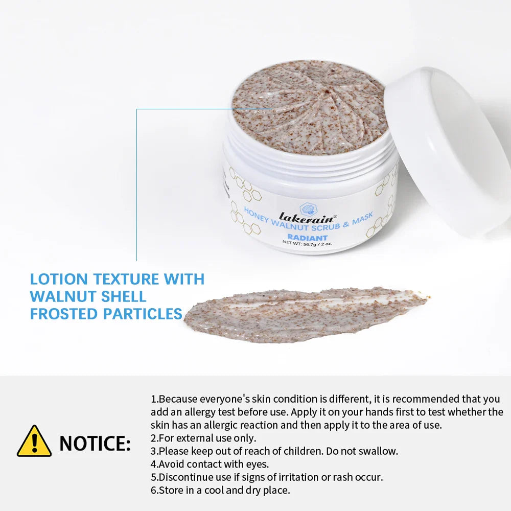 Honey Walnut Face Scrub & Mask – Exfoliating & Moisturizing