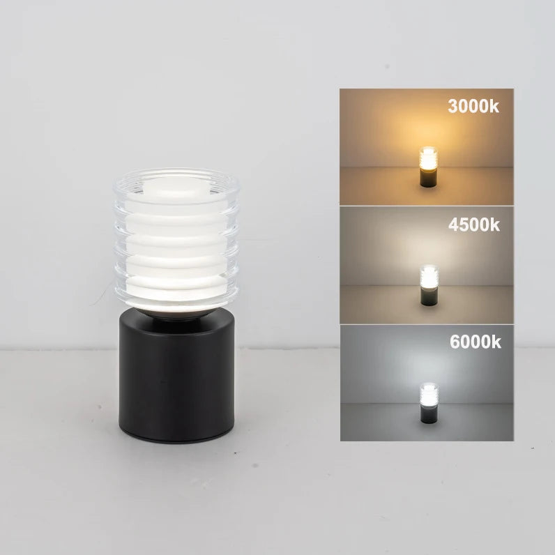 GGbingo Metal LED Table Lamp Rechargable Night Light Portable USB Charging Touch Bedside Table Lamp Living Room Decoration Lamp Peaceful Pleasures Health and Wellness Black 0-5W
