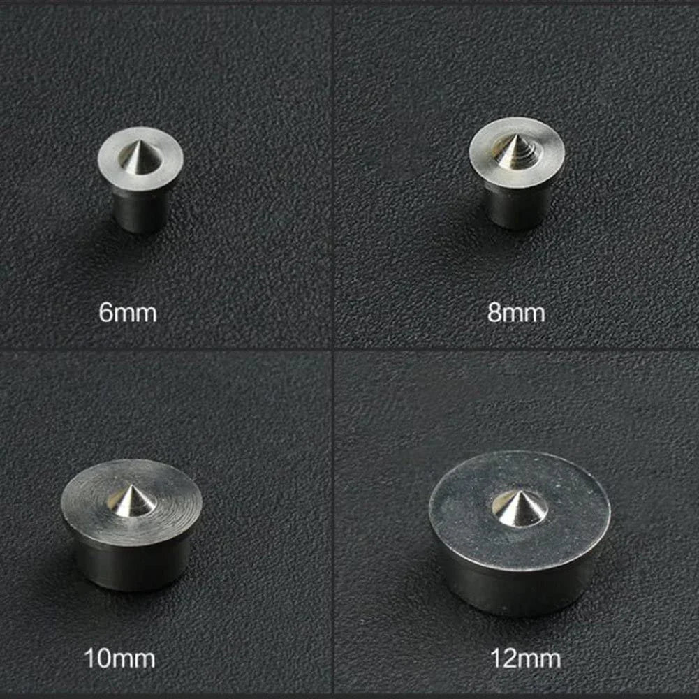 8-Piece Dowel Center Point Set – 6mm 8mm 10mm 12mm Steel Pins