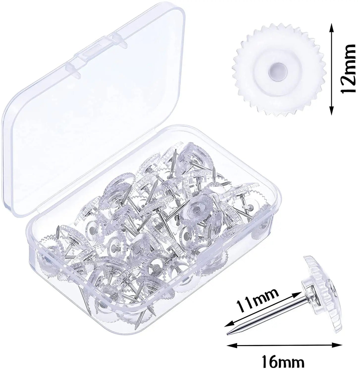 Bview Art Transparent Gear-shaped Plastic Push Pins Creative