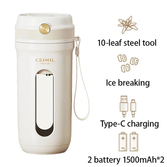 Z30 USB Electric Portable Fruit Blender 350ML Charging Small Quality Home Mini Multi functional Fruit and Vegetable Juice Cup Peaceful Pleasures Health and Wellness 10 Blades 3000mAh