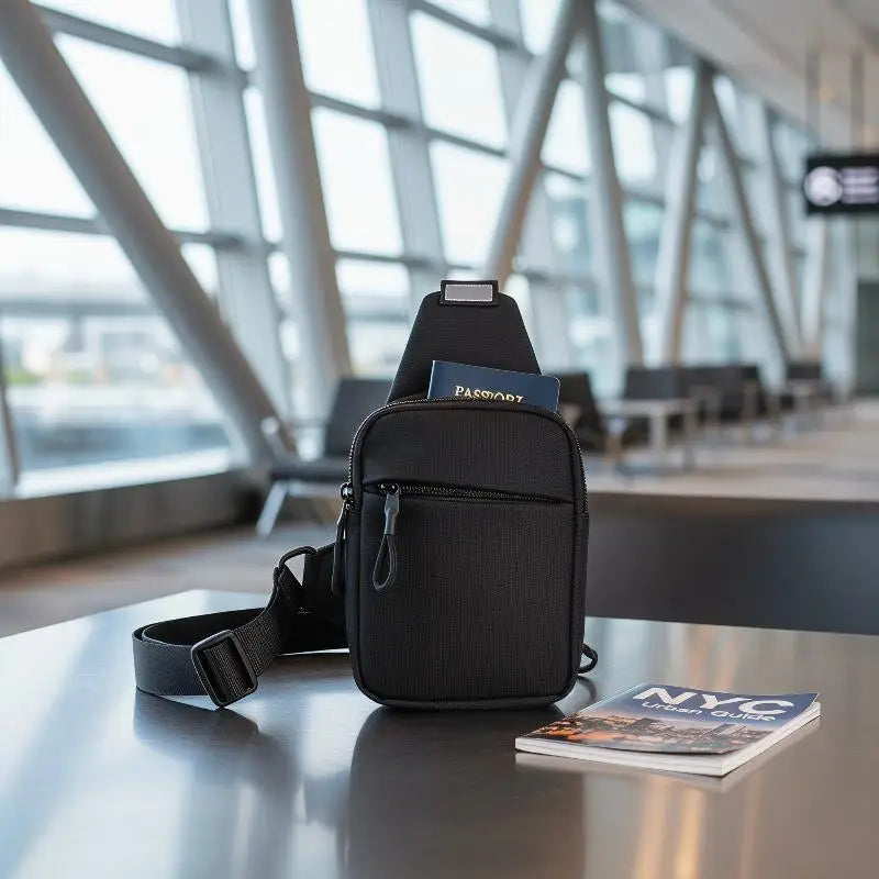 Lightweight Nylon Crossbody Bag with Phone Pouch | Unisex