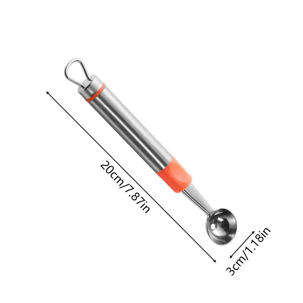 Stainless Steel Fruit Baller Scoop Watermelon Cutter Slicer Tool Melons Baller For Cantaloupe Pitaya Papaya, Ice Cream Cake Home Peaceful Pleasures Health and Wellness Orange