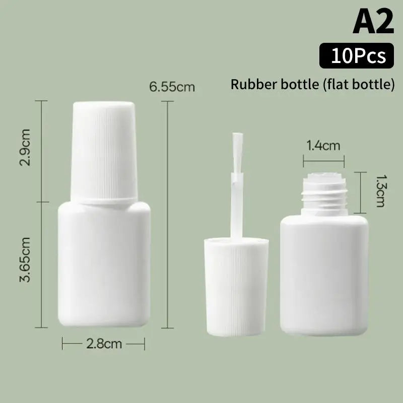 10-Pack 10ml Empty Refillable Nail Polish Bottles with Brush Cap