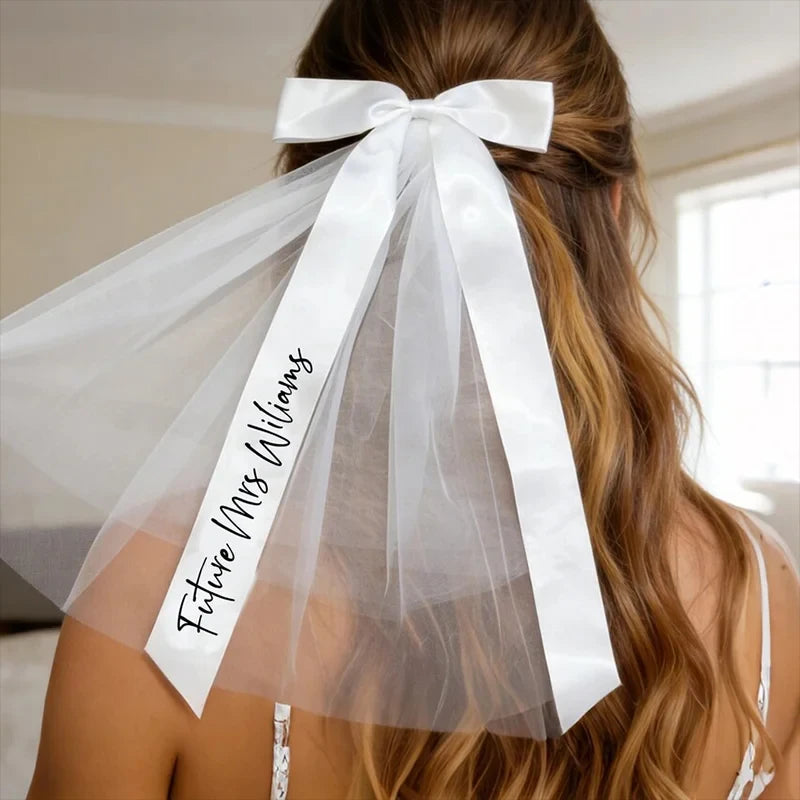 Personalised Bridal Bow Veil | Custom Future Mrs Wedding Gift