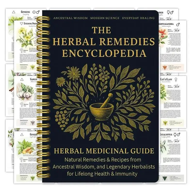 Herbal Remedies Encyclopedia Notebook Medicinal Guide Book
