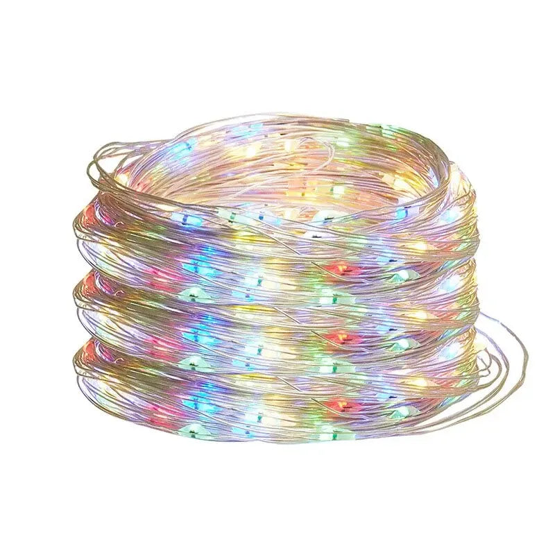 USB LED Fairy String Lights 5M Silver Wire Waterproof Garland