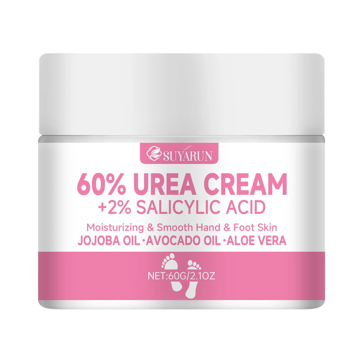 SUYARUN 60% Urea Foot Cream for Cracked Heels & Dry Skin - Intensive Moisturizing Treatment, Callus Remover, Diabetic Foot Care. Peaceful Pleasures Health and Wellness 60g