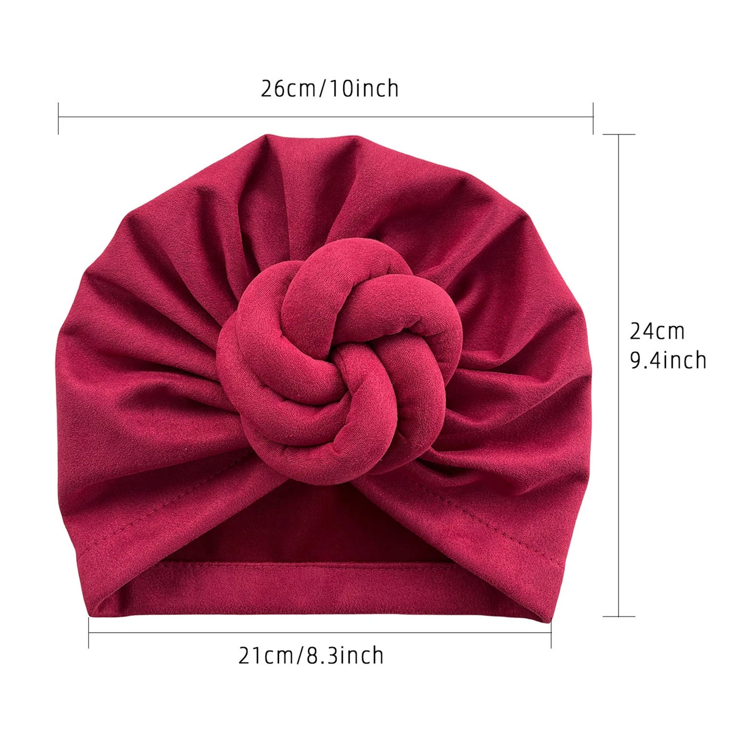 Ethnic Style Knotted Headscarf With Braided Design For Women Cotton Polyester Blend Peaceful Pleasures Health and Wellness