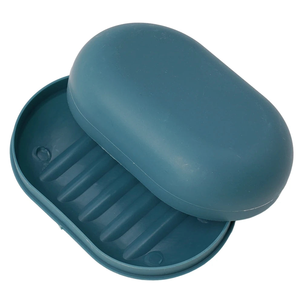 Soap Dish Lid Storage Box Portable Waterproof Travel Home Bathroom