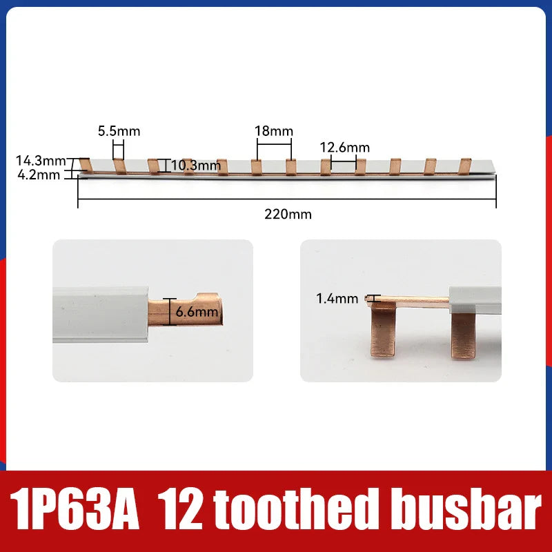 Copper Busbar Terminal Block 63A – MCB DZ47 Circuit Breaker Pin