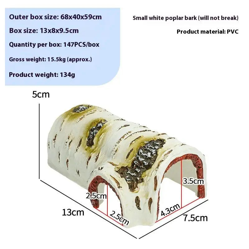 PVC Reptile Hide Cave Birch Texture | Lizards & Amphibians