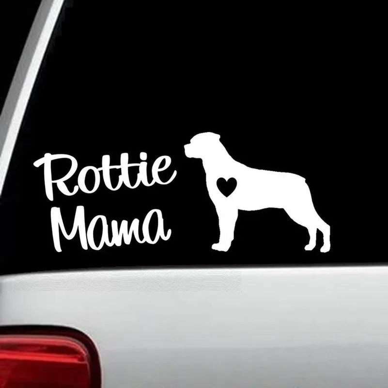 8" Wide Rottweiler Rottie Mama Dog Funny Vinyl Decal Sticker Car Stickers Window Peaceful Pleasures Health and Wellness