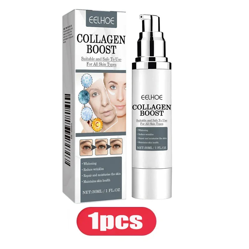 EELHOE Collagen Booster Face Cream Moisturizing Firming Skin Care for Women Reduces Wrinkles Fine Lines Hyaluronic Acid Skincare Peaceful Pleasures Health and Wellness 1pcs
