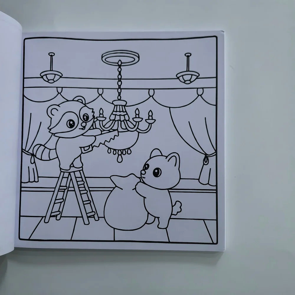 Teen Adult Stress Relief Coloring Book Cute Animals Calming Scenes