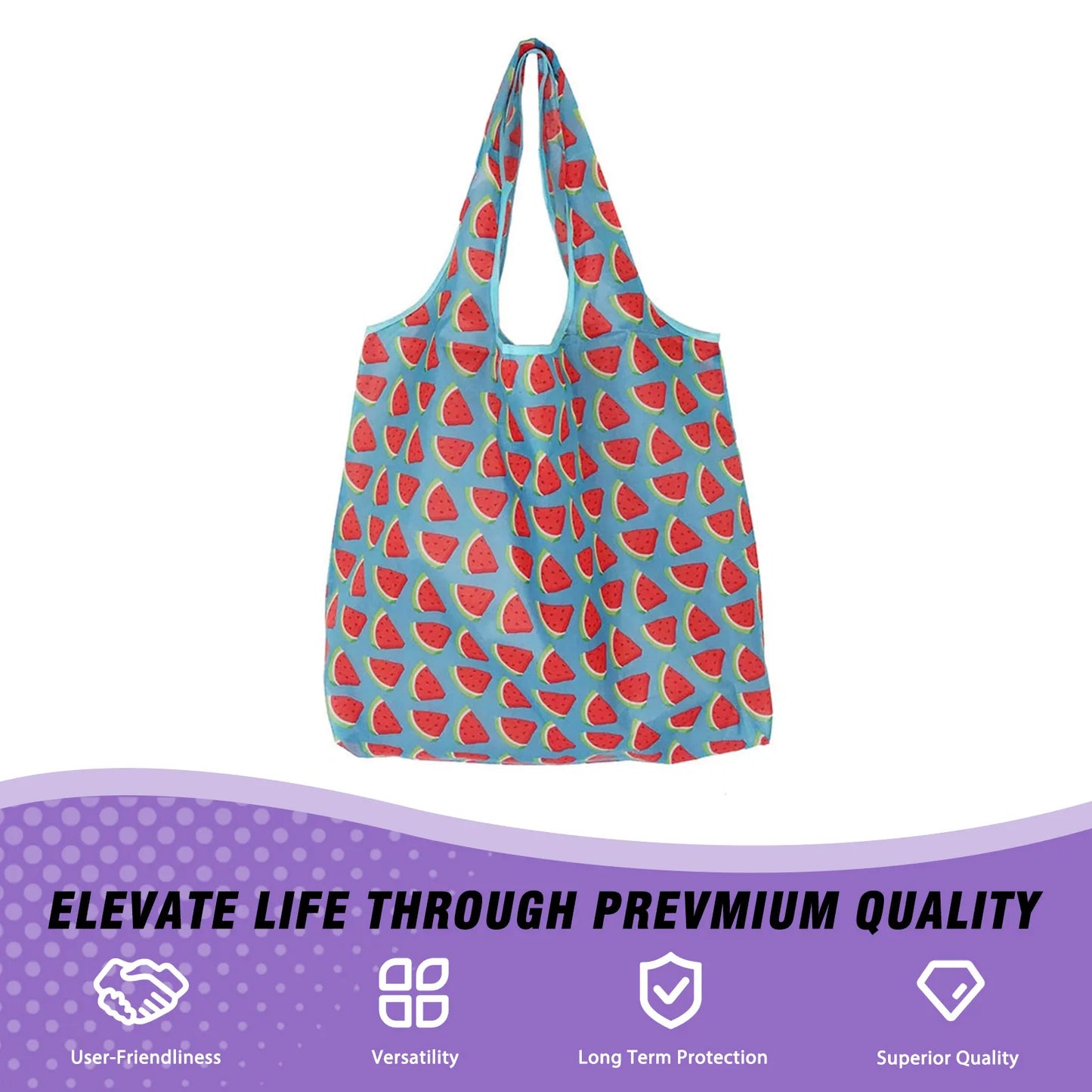 Foldable Reusable Shopping Bags Strong Load-bearing Capacity Eco-friendly Bags for Grocery Store Supermarket Peaceful Pleasures Health and Wellness