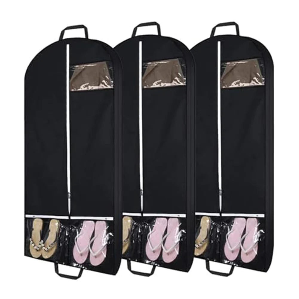 50" Garment Travel Bag with Transparent Pockets – 3 Pack
