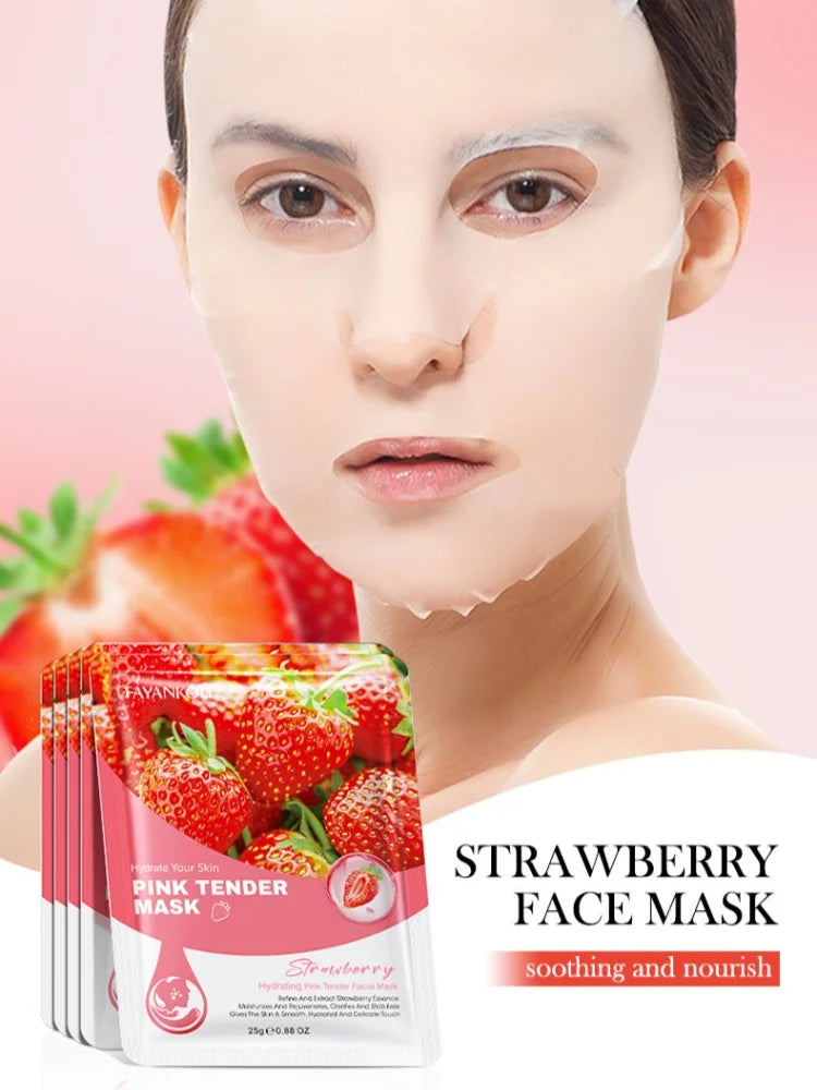 Strawberry Moisturizing Facial Mask – 9 Pc Nourishing Set
