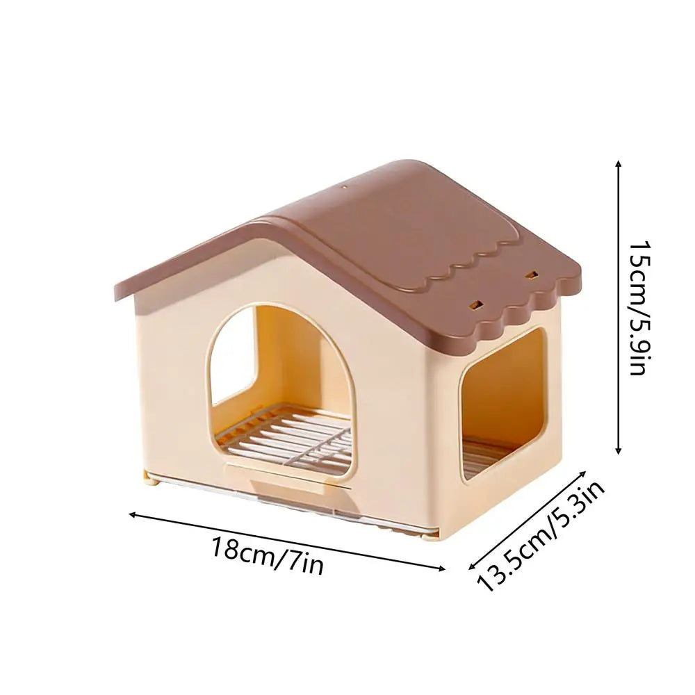 Retractable Bird Nest House for Cage | 3-Sided Opening + Pad